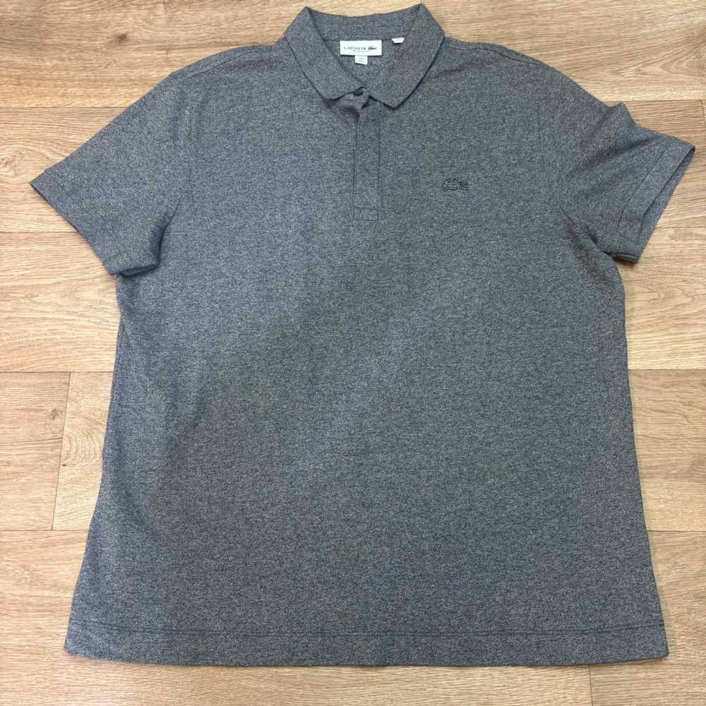 Lacoste Mens Regular Fit Polo Shirt Gray Heather Short Sleeve Size XL FR 6